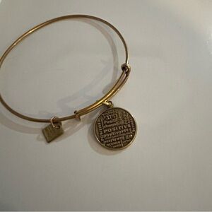 Gold Bangle Bracelet with Charm